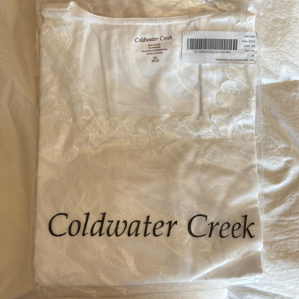 Cold water Creek lacy square neck tank